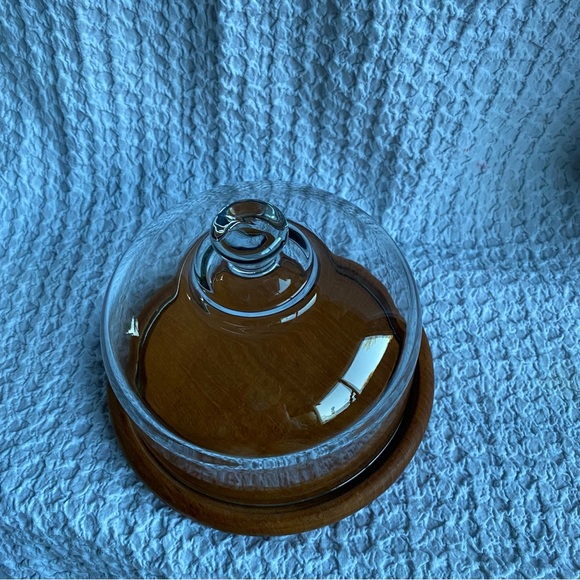 Vintage Teak Wood & Glass cheese dome - Picture 4 of 9